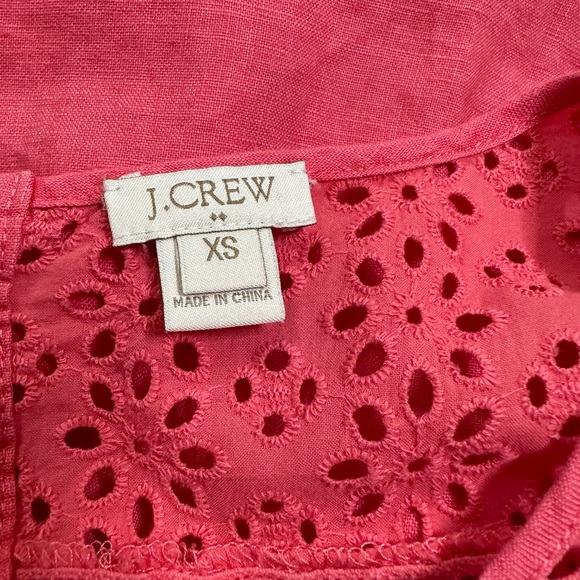 J.Crew 100% Linen Eyelet Blouse - Picture 4 of 6